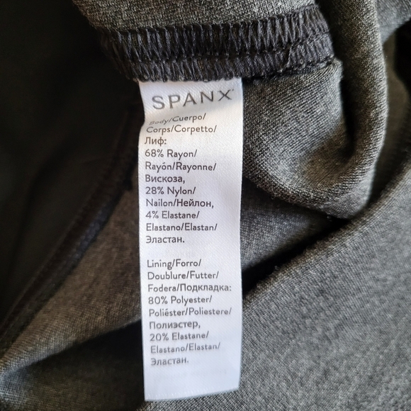 Spanx Shapewear Ankle Length Ponte Hem Slit Leggings Regular Charcoal NWT Small - Picture 12 of 13